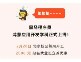 黑马纯血鸿蒙强悍上线！课程大纲究竟如何曝光？