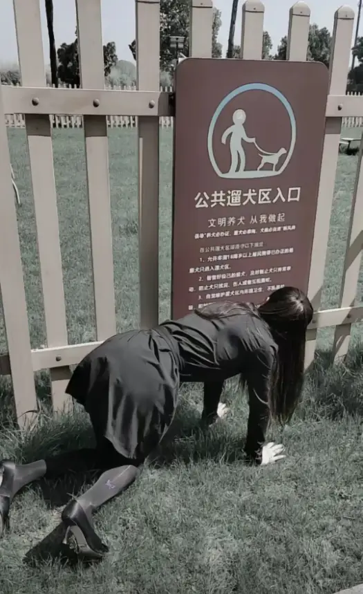 当狗不丢人__ 女子跪趴遛狗入口 
