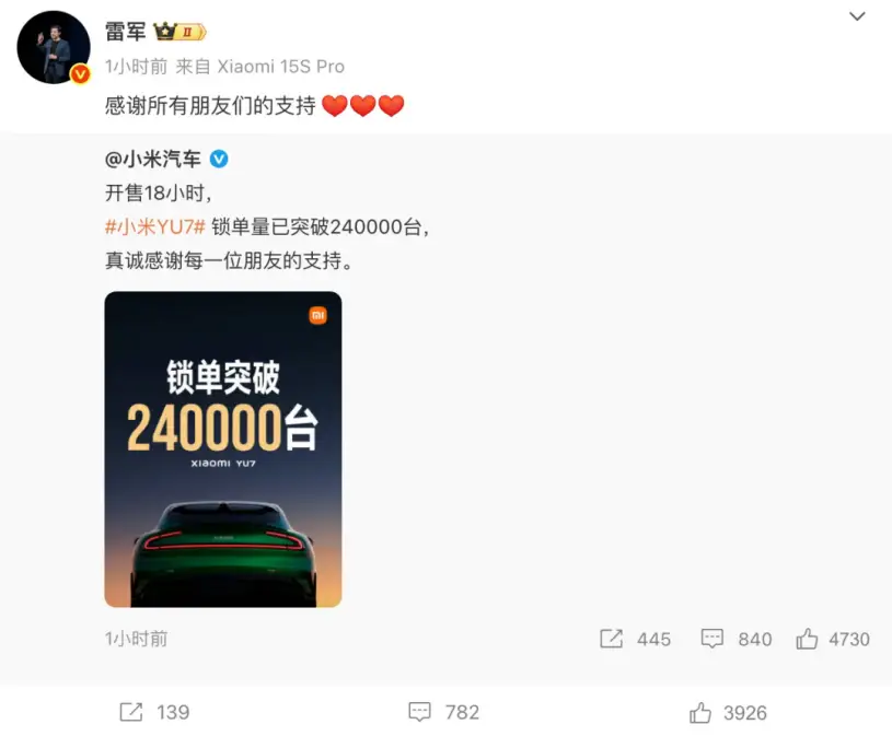 小米YU7爆单背后_小米汽车销量真实性分析_小米YU7大定数据疑点
